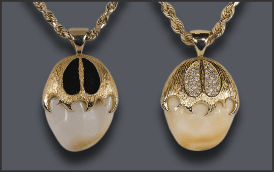 Men's Elk Ivory Pendants with Elk Track