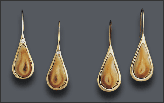 Women's 14k Elk Ivory Loop Earrings with and without diamonds
