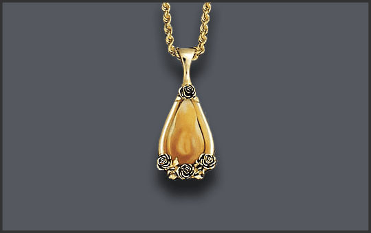 Women's Elk Ivory Pendant with Roses