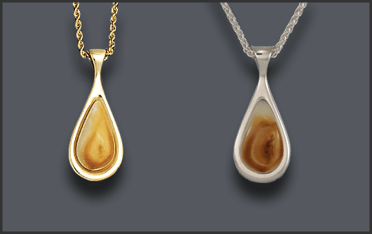 Women's Elk Ivory Pendant Teardrop Without Diamond